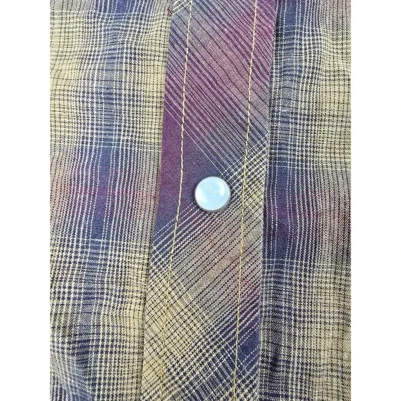 Roper Mens XXL Plaid Western Shirt Long‎ Sleeve Pearl Snap Front Cowboy Casual - Picture 2 of 13